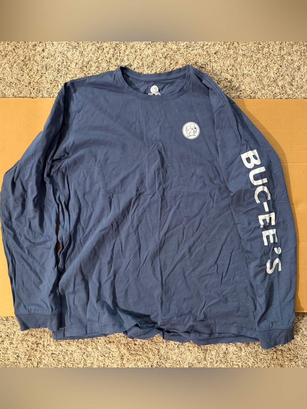 Buc-ee's Navy Long-Sleeve Logo Tee